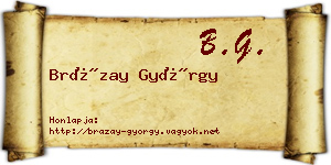 Brázay György névjegykártya